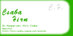 csaba hirn business card